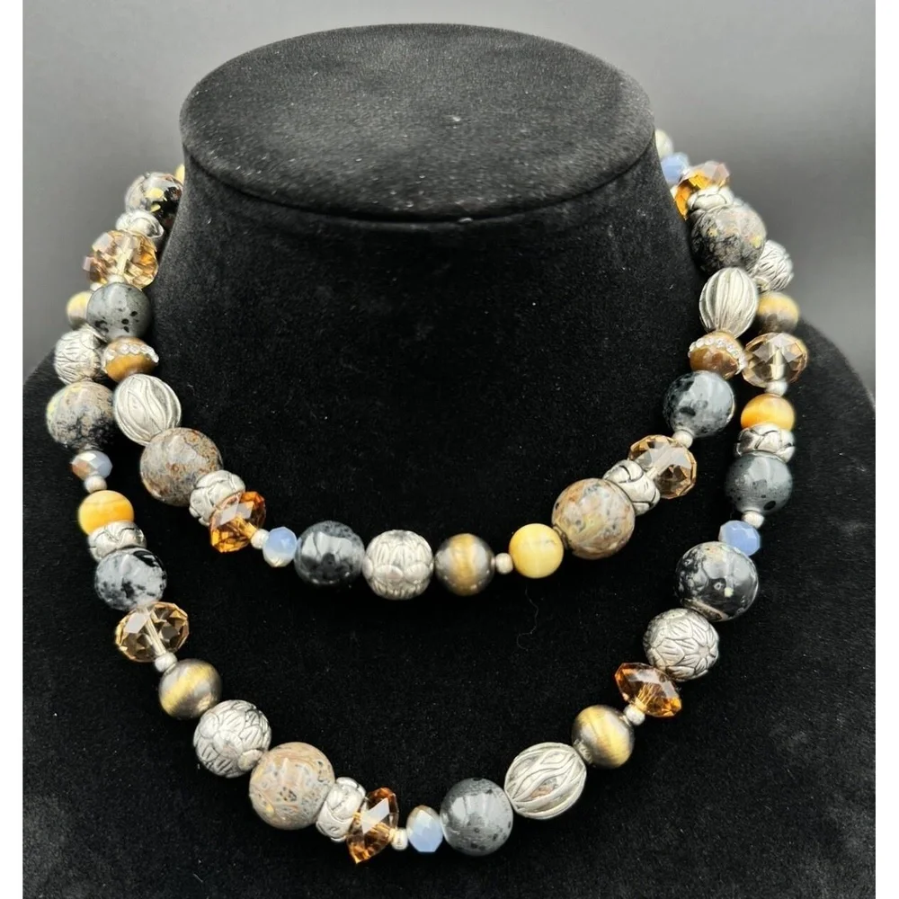Premier Designs Top Notch Layered Convertible Multicolor Beaded‎ Chain Necklace